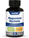 Cápsulas de Glicenato de Magnésio 1270mg, 380mg Suplemento de Magnésio, Suplemento de Glicenato de Magnésio de Alta Absorção, Sem Glúten, 90 Cápsulas
