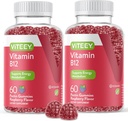 Vitamina B12 chicletes - Suporte cognitivo e chicletes de energia - Vegan, Gelatina livre, Sem glúten - 60 Contagem