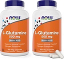 Agora L-Glutamina 500mg 300 Veg Cápsulas (Pacote de 2) - Suplemento Não-GMO - Vegan Lglutamina 500 mg Caps