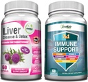 GreeNatr abrangente Imune e suporte de saúde do fígado Mistura - 7-em-1 Imune suplemento de suporte com vitamina C, vitamina D3, zinco e fígado Cleanse Detox e fórmula de reparo