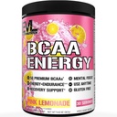 EVL BCAAs Aminoácidos Pó - BCAA Energia Pré-treino Pó para Recuperação Músculo Crescimento Lean e Endurance - Reidratação Pós-treino Recuperação Beba com Cafeína Natural - Limonada Rosa
