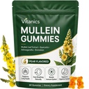 Mullein Gummies, Pastilhas de saúde respiratória diária, 1000mg Mullein Folha de erva Extrato, Flavor de Pear, Saúde do Pulmão e alívio do Sinus (30 fornecimento dia)