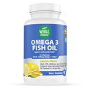 Omega 3 Suplementos de óleo de peixe, força máxima 2400 mg Omega-3, 1440mg Óleo de peixe, EPA DHA ácidos gordos, saúde do coração, visão, olho, cérebro, Imune Suporte para mulheres e homens. Natural limão sabor, 60 ct (1)