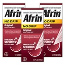 AFRIN No Drip Original Nasal Mist Triple Pack, Non-Drowsy, Fast-Acting Descongestionant para congestão nasal e alívio da pressão sinusal, adultos e crianças 6 e mais velhos, .5 fl oz (Pack of 3)