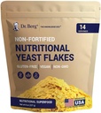Dr. Berg Premium Nutricional Levedura Flakes - Delicioso Levedo Nutricional Não-Fortificado com Naturalmente Ocorrendo B Vitaminas - 8 onças