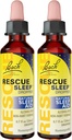 Bach RESCUE Sleep Dropper, Ajuda natural ao sono, Essência de flores homeopáticas, Livre de melatonina, Açúcar, & Glúten, Família-amigo, Fórmula não-alcohol, 2 Pack, 20mL Ea