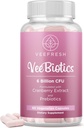 VeeFresh VeeBiotics Cranberry Probióticos para Mulheres - 60 Cápsulas Probióticos de Mulheres com Prebióticos & Extrato de Cranberry para pH Balance & Odor Control, Promove Flora Vaginal saudável e Bem-Estar Geral