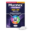 Mucinex Nightshift Frio e gripe, força máxima poderoso Multi-Symptom alívio noturno, 20 Caplets de liberação rápida - Reliever dor / Redutor de febre, Supressor de tosse, Anti-histamínico