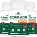 11-em-1 suplemento de suporte adrenal, suplemento de cortisol com ácido pantotênico e Ashwagandha - Suporta função adrenal saudável, energia e relaxamento - 180 cápsulas