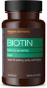 Elementos Vegan Biotin 5000 mcg - Cabelo, Pele, unhas, 130 Cápsulas (4 meses de fornecimento) (Pacote pode variar)