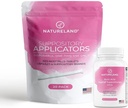 Natureland [40 Contagem Supositórios de Ácido Bórico 600mg w/ [20 Pack] Aplicador Vaginal - Cuidado com as Mulheres