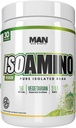 MAN Esportes ISO Amino Pure Isolated BCAA Pó 270 Grams - Névoa de montanha - Fórmula vegetariana 2:1 Razão - Ingredientes naturais - Sem enchimentos, Sem cores artificiais - Lean Muscle edifício Suplemento