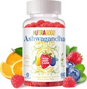 Ashwagandha Gummies & Vitamina D3 Gummies 60 Contagem - Suplemento orgânico Aswangdha para melhorar o sono, alívio de estresse e calma do humor (Misturado Berry, Vegan, Planta com base, Gluten-Free & Gelatin Free)-1pack