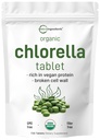 Comprimidos de chlorela orgânica, 500mg por comprimido, 720 tabs (360 gramas), 4 meses de fornecimento, parede celular quebrada, rico em proteína Vegan & vitaminas, Sem enchimento, Sem aditivos e não-GMO □ Puro Verde Algas Superalimento