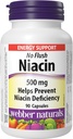 Webber Naturals Sem Flush Niacin Vitamina B3 Cápsula, 500mg 90 Contagem
