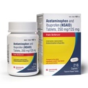 Acetamol de dupla ação 250mg e Ibuprofeno 125mg Caplets, até 8h de alívio da dor para dores menores e dor, dores de cabeça, dor de dente, dor nas costas, Cães Menstruais, Dor Artrite Menor, 216 Contagem