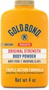Ouro Bond medicado pó do corpo de força original, 4 onças., Talco-livre, Anti-Itch, Absorve & Fresco