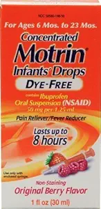 Motrin Dor Reliever / Redutor de Febre Infantil Drops concentrados sem tingimento sabor Berry (Pacote de 2) por Motrin