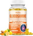Glucosamina Condroitin MSM Gummies 1500mg - Suplemento de apoio conjunto com açafrão, Boswellia, Vitamina D3, Ácido hialurônico, Antioxidante, Suporte imunológico para adultos, Homens & mulheres Vegan, 60 Gummies