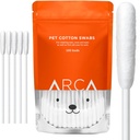 Cotonete para cães e gatos - Gatinho & Cachorro limpador de ouvido Longo Cotton Swab - Extra Long Stick, Gato & Cachorro Kit de limpeza de ouvido para filhotes e animais de estimação, Multipurpose Pet algodão Swabs para orelhas (100 Buds)