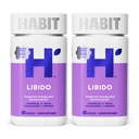 Habit Libido Supplement 2 Pack (120 Cápsulas) - Novo Look, Mistura Afrodisíaca Natural com Maca, Ashwagandha L-Arginina, Suporta Energia e Desempenho, Vegan, Não-GMO