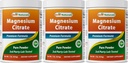 Melhor Natural Citrato de magnésio em pó 1 libra (1 LB (Pacote de 3))