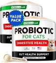 StrellaLab Gato Probiótico Pó - Probióticos para Gatos com Diarréia - Fácil de Misturar Pó - Gato Probióticos para Gatos Interiores, Suprimentos de Saúde Suplemento Alimentar, Suporte Digestivo (8 onças / Pacote de 2)