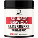 11in1 Graviola Soursop Cápsulas - Misturado com Elderberry, Açafrão, Gengibre, Cardo de Leite, Cranberry & More - Suporte Mood Positivo, Sistema Imune e Gestão do Corpo