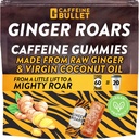 Ginger Roars - 60 chicletes de energia - Vegan Caffeine Chews Cada 33mg, Feito com um sabor, Fiery Chute Natural para melhorar a corrida, Ciclismo, Pré-treino e Foco.