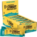 Honey Stinger Protein Bar, Amêndoa de coco, Alimentos embalados de proteína para exercício, resistência e desempenho, Snack Nutrição Desportiva para Casa e Ginásio, Pós-treino, Caixa de 15