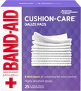 Johnson & Johnson Band-Aid de Produtos de Primeiros Socorros Almofadas, 4 X 4 polegadas, 25 contagem (Pacote de 12)