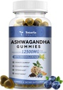 Totaria Sugar Free Ashwagandha pastilhas recheadas w/Vitamin D3, magnésio glicinato, Rhodiola, Ultra força Ashwa Root Suplementos para Mulheres & Wen, para Relaxamento, Energia, Cortisol Gummies