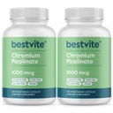 BESTVITE Picolinato de Crómio 1000mcg (480 Cápsulas vegetarianas) (240 x 2) - Sem Estearato - Sem Fosfato de Dicálcio - Vegan - Glúten Livre - Não-GMO