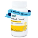 Klaire Labs SFI Health Active B Complex - Complexo de vitamina B metilada com folato de metilo, B12, B6 e Mais - Suporte Energia Saudável, Cérebro, Fígado e Função Nervo (60 Cápsulas)