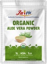 Jai Ho certificado USDA orgânico Aloe Vera pó – 1 LB – Gluten-Free, Vegan, Não-GMO – Resealable Zip Lock Pouch