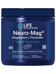 Extensão de vida Pó de L-treonato de Magnésio Neuro-Mag (Tropical Punch) - Ultra-magnésio Absorvível - Suporta Memória, Foco, Função Cognitiva & Humor - Glúten livre, Não-GMO, Vegetariano (30 Servings)