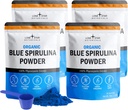 espirulina azul orgânica em pó, 120 Servings - 100% Puro Superalimento Alga azul-verde, Cor de alimentos naturais para smoothies & Protein Drinks - Non GMO, Gluten-Free, Vegan + USDA Certified, No Fishy Smell