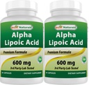 Best Naturals Ácido Alfa Lipóico 600 mg 60 Cápsulas - ALA Poderoso Antioxidante (60 Contagem (Pacote de 2))