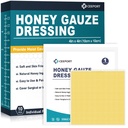 Vestido de feridas de mel gaze, cuidado de feridas de mel de 4" x 4" Manuka, faixas de mel de grau médico para cuidados de feridas, patch de mel para cura mais rápida de queimaduras, abrasões, cortes e escaldamentos (Pack de 10)