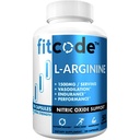 Fitcode Pure Extra Strength L-Arginina HCl 1500mg, Suplemento de Óxido Nítrico para Vascularidade, Bombas, Endurance, Desempenho, Crescimento Músculo, Energia, Cápsulas de Bomba Músculo N.O Poderoso (50 Servões)