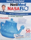NeilMed Nasaflo Porcelana Neti Pot, 50 contagem (embalar pode variar)