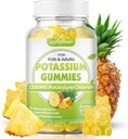 Pastilhas de Cloreto de Potássio 1200mg, Pastilhas de Potássio sem Açúcar para Adultos Suporte Cães de Perna de Alta Potência Suplemento de Cloreto de Potássio, Contagem de sabor de abacaxi 60