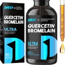Quercetina com gotas líquidas de bromelaína, Suplementos de Quercetina 1000mg, Suporte Complexo Imune de Saúde Respiratória, Gotas líquidas de Quercetina 7-em-1 com zinco