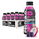 Protein2o Hydration Drink - 2-em-1 Líquido Limpar Whey Protein Isolate and Electrolyte Drink - 15g Protein, Vitaminas B5, B6 - Recuperação pós-treino - 16.9 Fl Oz - 12 Count Dragon fruit Blackberry