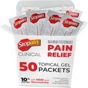 Stopain Pain Relief Clinical Gel Packets, EUA Made, Max Força Atuação Rápida com HSH, Glucosamina, Menthol para Artrite, Baixa Ciatica Dor, Joelho, Neck HSA Produtos Analgésicos Tópicos, 50 Pack