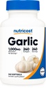 Nutricost Alho 1000mg, 240 Softgels - Odorless, Premium Suplemento sem glúten