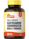Sundance Glucosamine Chondroitin com HSH e Cúrcuma 80 Caplets Fórmula de Tripla Força Não-GMO e Suplemento sem glúten