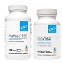 XYMOGEN NiaVasc 750 Libertação Mantida Niacin (120 comprimidos) + Suporte DioVasc para Vinhas Saudáveis + Micocirculação (60 cápsulas)