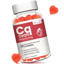 Alta Absorção CoQ10 Gummies 250 mg, Plus Omega-3, Vitamina B3 para Energia Celular, Cérebro e Antioxidante, 5X melhor absorção Coenzima Q10 Suplemento, Framboesa flavored - 60 Cts