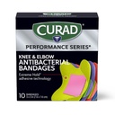 CURAD Performance Series IRONMAN Antibacteriana Bandages, Extreme Hold Adhesive Technology, Joelho & Cotovelo 3 polegadas x 3 polegadas, 10 contagem, Ideal para cortes, raspas, esportes e estilos de vida ativos
